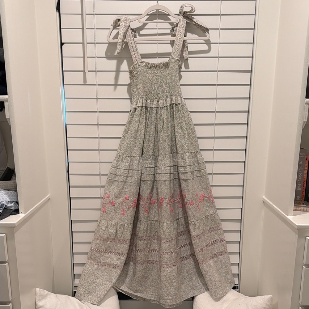 Mi Golondrina Valeria Dress green/pink floral Size Medium